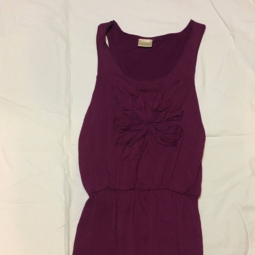 Violet Sleeveless Blouse With Flower Ruffles